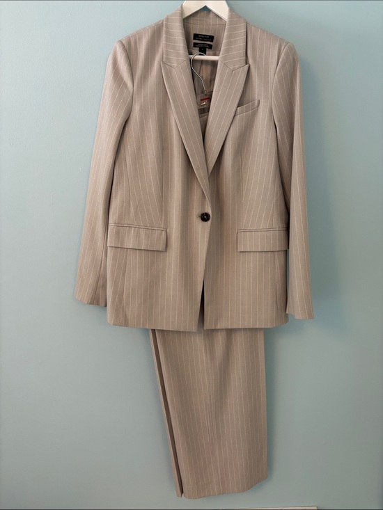 RW&CO. Jackets & Blazers - RW&CO. Light Grey and White Pinstripe Blazer and Matching Trousers
